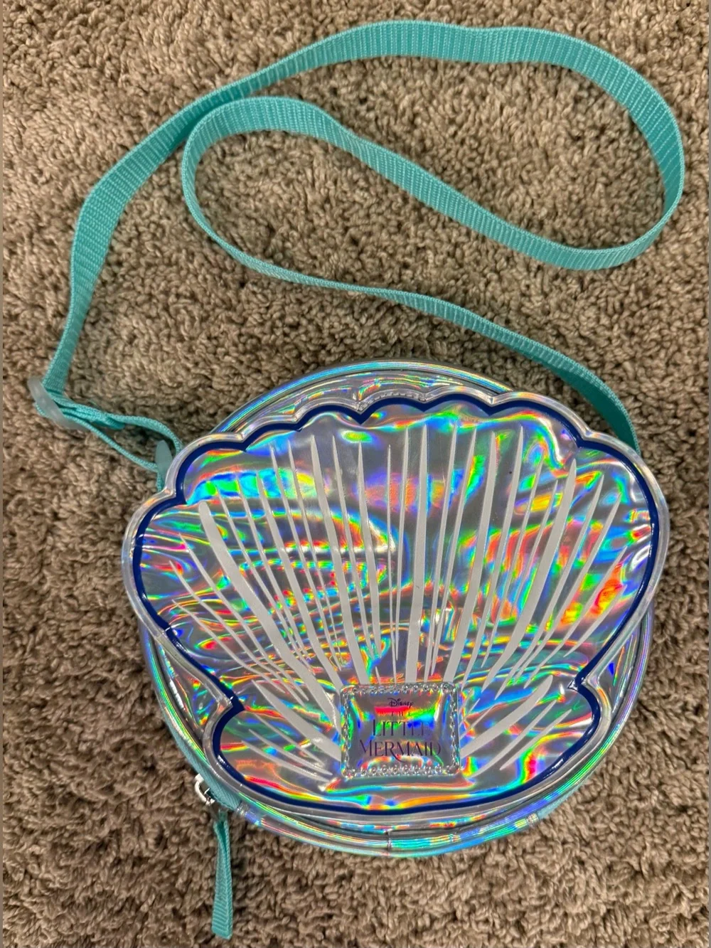 Disney Little Mermaid Shell Crossbody Purse Holographic